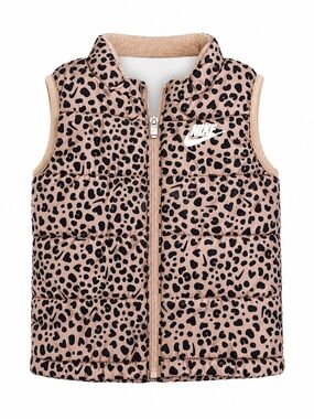 Nike Toddler 2T / 24M Leopard Heart Puffer Vest Zip Up